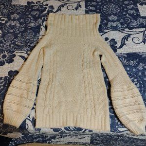 Cowl neck sweater, cream